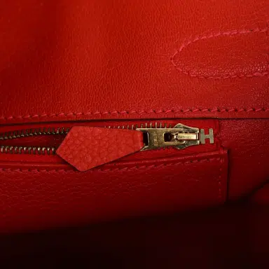 HERMÈS Pre-owned Hermes Birkin 30 Geranium Togo Gold Hardware | Thumbnail 9 HERMÈS Pre-owned Hermes Birkin 30 Geranium Togo Gold Hardware | Thumbnail 9