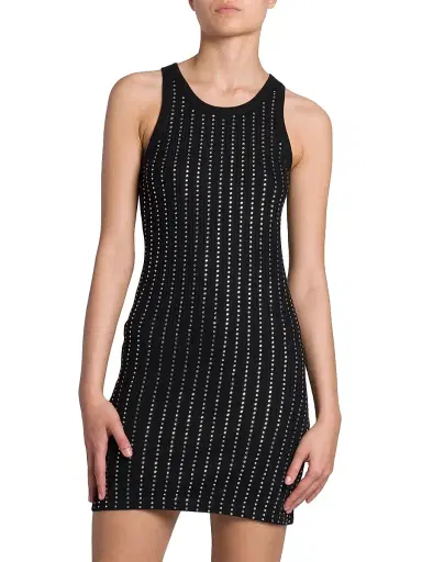 The Attico Women's Crystal-Embellished Cotton Minidress - Black | Thumbnail 3 The Attico Women's Crystal-Embellished Cotton Minidress - Black | Thumbnail 3