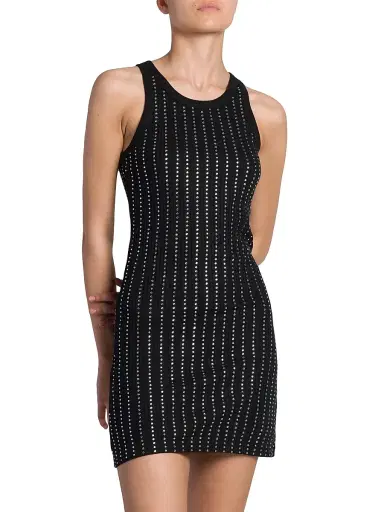 The Attico Women's Crystal-Embellished Cotton Minidress - Black | Thumbnail 4 The Attico Women's Crystal-Embellished Cotton Minidress - Black | Thumbnail 4