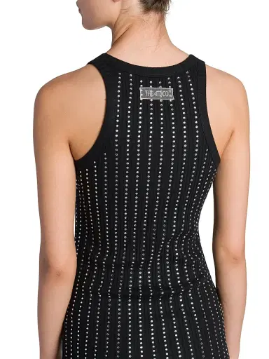 The Attico Women's Crystal-Embellished Cotton Minidress - Black | Thumbnail 6 The Attico Women's Crystal-Embellished Cotton Minidress - Black | Thumbnail 6