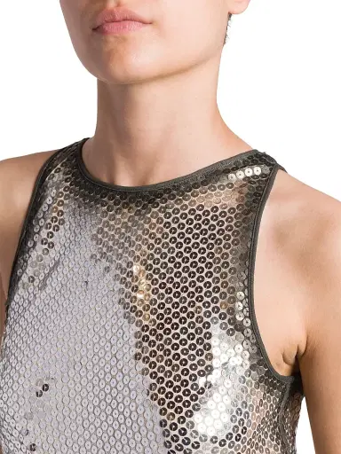 The Attico Women's Sequined Knee-Length Dress - Silver | Thumbnail 6 The Attico Women's Sequined Knee-Length Dress - Silver | Thumbnail 6