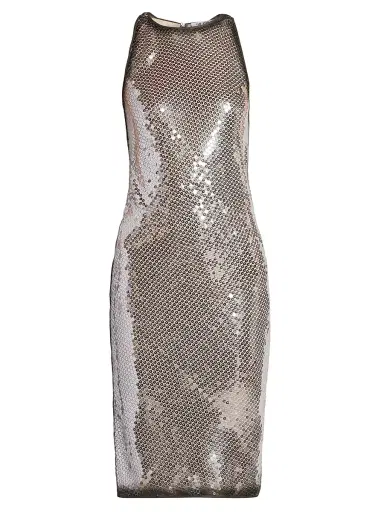The Attico Women's Sequined Knee-Length Dress - Silver | Thumbnail 1 The Attico Women's Sequined Knee-Length Dress - Silver | Thumbnail 1