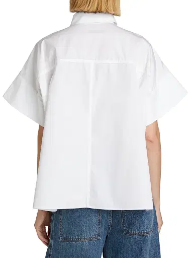 Co Women's Boxy Cotton Poplin Button-Front Shirt - White - Size XL | Thumbnail 5 Co Women's Boxy Cotton Poplin Button-Front Shirt - White - Size XL | Thumbnail 5