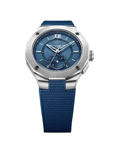 Baume & Mercier Men's Riviera 10761 Stainless Steel, Rubber & Canvas Strap Watch/43MM - Blue | Thumbnail 6 Baume & Mercier Men's Riviera 10761 Stainless Steel, Rubber & Canvas Strap Watch/43MM - Blue | Thumbnail 6