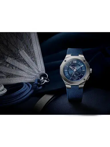 Baume & Mercier Men's Riviera 10761 Stainless Steel, Rubber & Canvas Strap Watch/43MM - Blue | Thumbnail 8 Baume & Mercier Men's Riviera 10761 Stainless Steel, Rubber & Canvas Strap Watch/43MM - Blue | Thumbnail 8