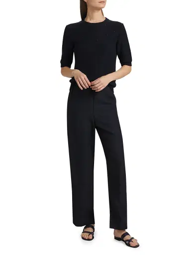 Fabiana Filippi Women's Sequined Cotton-Blend Crewneck Sweater - Blu Notte | Thumbnail 2 Fabiana Filippi Women's Sequined Cotton-Blend Crewneck Sweater - Blu Notte | Thumbnail 2