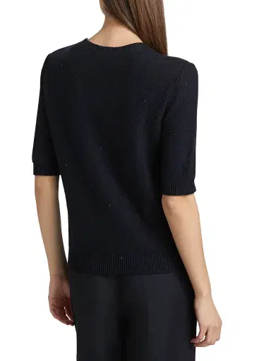 Fabiana Filippi Women's Sequined Cotton-Blend Crewneck Sweater - Blu Notte | Thumbnail 5 Fabiana Filippi Women's Sequined Cotton-Blend Crewneck Sweater - Blu Notte | Thumbnail 5