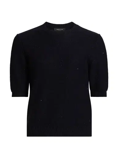 Fabiana Filippi Women's Sequined Cotton-Blend Crewneck Sweater - Blu Notte | Thumbnail 1 Fabiana Filippi Women's Sequined Cotton-Blend Crewneck Sweater - Blu Notte | Thumbnail 1