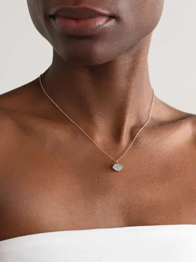 Melissa Joy Manning 14-karat Recycled Gold, Aquamarine And Herkimer Diamond Necklace | Thumbnail 2 Melissa Joy Manning 14-karat Recycled Gold, Aquamarine And Herkimer Diamond Necklace | Thumbnail 2