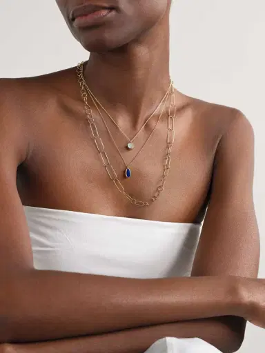 Melissa Joy Manning 14-karat Recycled Gold, Aquamarine And Herkimer Diamond Necklace | Thumbnail 5 Melissa Joy Manning 14-karat Recycled Gold, Aquamarine And Herkimer Diamond Necklace | Thumbnail 5
