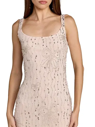 Mac Duggal Women's Cocktail Beaded Mesh Scoopneck Gown - Blush - Size 14 | Thumbnail 3 Mac Duggal Women's Cocktail Beaded Mesh Scoopneck Gown - Blush - Size 14 | Thumbnail 3
