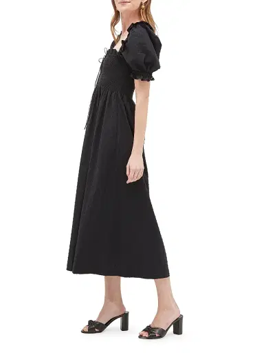 Hill House Home Women's The Scarlett Midi Nap Dress - Black Textured Dot - Size XS | Thumbnail 3 Hill House Home Women's The Scarlett Midi Nap Dress - Black Textured Dot - Size XS | Thumbnail 3