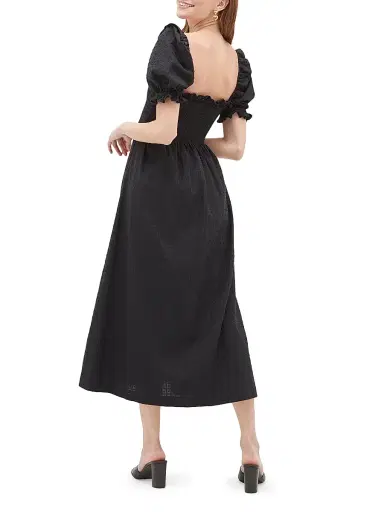 Hill House Home Women's The Scarlett Midi Nap Dress - Black Textured Dot - Size XS | Thumbnail 4 Hill House Home Women's The Scarlett Midi Nap Dress - Black Textured Dot - Size XS | Thumbnail 4
