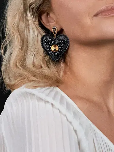 Saulé Women's Artisan Heritage Ava Goldtone, Crystal & Glass Bead Earrings - Smoky Topaz | Thumbnail 2 Saulé Women's Artisan Heritage Ava Goldtone, Crystal & Glass Bead Earrings - Smoky Topaz | Thumbnail 2