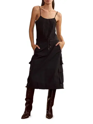 CYNTHIA ROWLEY Women's Cargo Skirt - Dark Green - Size Small | Thumbnail 2 CYNTHIA ROWLEY Women's Cargo Skirt - Dark Green - Size Small | Thumbnail 2