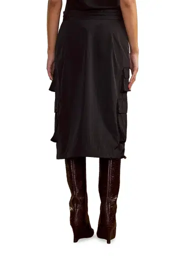 CYNTHIA ROWLEY Women's Cargo Skirt - Dark Green - Size Small | Thumbnail 4 CYNTHIA ROWLEY Women's Cargo Skirt - Dark Green - Size Small | Thumbnail 4
