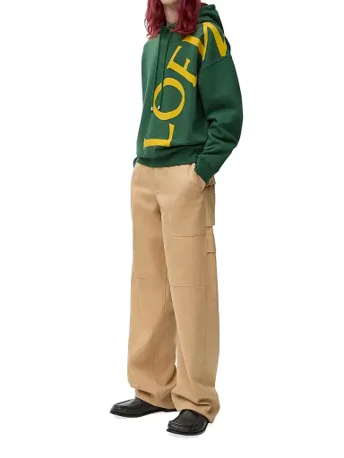 Loewe Men's Logo Relaxed-Fit Hoodie - Dark Green - Size XXL | Thumbnail 2 Loewe Men's Logo Relaxed-Fit Hoodie - Dark Green - Size XXL | Thumbnail 2