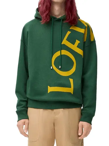 Loewe Men's Logo Relaxed-Fit Hoodie - Dark Green - Size XXL | Thumbnail 3 Loewe Men's Logo Relaxed-Fit Hoodie - Dark Green - Size XXL | Thumbnail 3