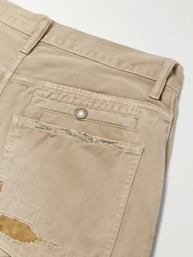 KAPITAL Katsuragi Port Straight-Leg Patchwork Distressed Cotton-Twill Trousers - Men | Thumbnail 5 KAPITAL Katsuragi Port Straight-Leg Patchwork Distressed Cotton-Twill Trousers - Men | Thumbnail 5