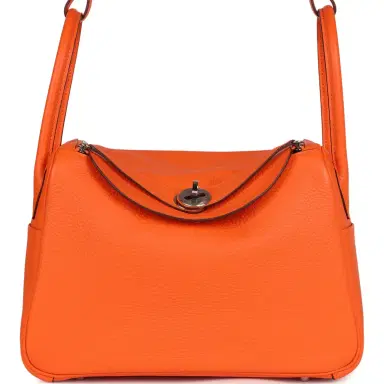 HERMÈS Hermes Lindy 26 Orange Minium Clemence Palladium Hardware | Thumbnail 2 HERMÈS Hermes Lindy 26 Orange Minium Clemence Palladium Hardware | Thumbnail 2