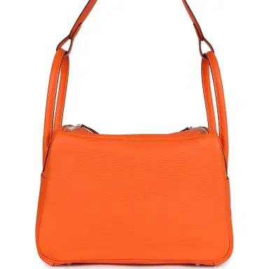 HERMÈS Hermes Lindy 26 Orange Minium Clemence Palladium Hardware | Thumbnail 6 HERMÈS Hermes Lindy 26 Orange Minium Clemence Palladium Hardware | Thumbnail 6