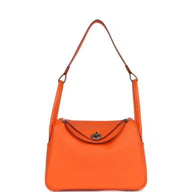 HERMÈS Hermes Lindy 26 Orange Minium Clemence Palladium Hardware | Thumbnail 1 HERMÈS Hermes Lindy 26 Orange Minium Clemence Palladium Hardware | Thumbnail 1