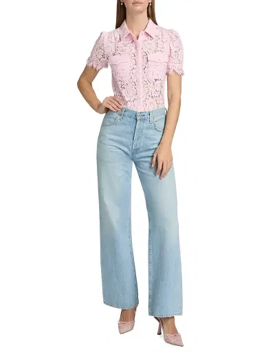 Generation Love Women's Mina Lace Button-Front Top - Soft Rose | Thumbnail 2 Generation Love Women's Mina Lace Button-Front Top - Soft Rose | Thumbnail 2