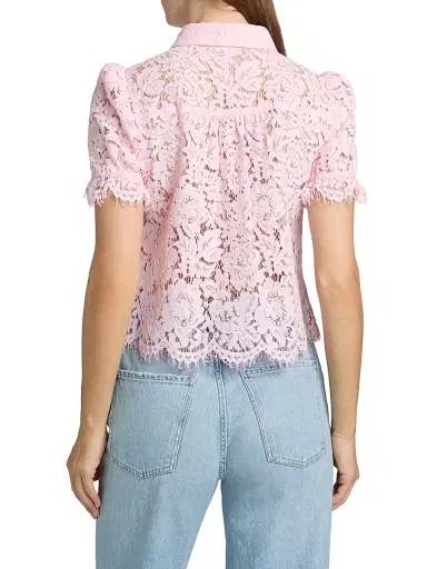 Generation Love Women's Mina Lace Button-Front Top - Soft Rose | Thumbnail 5 Generation Love Women's Mina Lace Button-Front Top - Soft Rose | Thumbnail 5