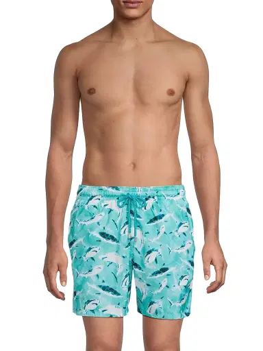 Vilebrequin Men's Requins Shark Swim Shorts - Lagon | Thumbnail 3 Vilebrequin Men's Requins Shark Swim Shorts - Lagon | Thumbnail 3
