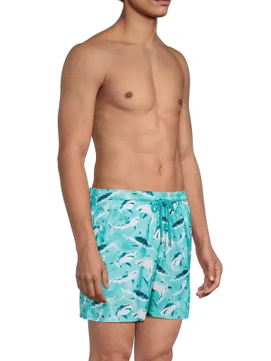 Vilebrequin Men's Requins Shark Swim Shorts - Lagon | Thumbnail 4 Vilebrequin Men's Requins Shark Swim Shorts - Lagon | Thumbnail 4