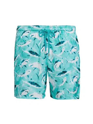 Vilebrequin Men's Requins Shark Swim Shorts - Lagon | Thumbnail 1 Vilebrequin Men's Requins Shark Swim Shorts - Lagon | Thumbnail 1