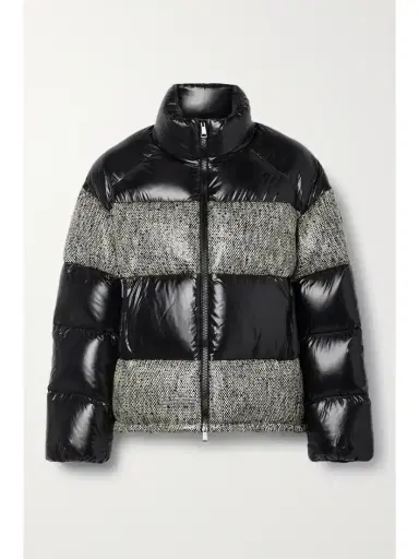 Moncler Erine Quilted Coated-tweed And Shell Down Jacket | Thumbnail 1 Moncler Erine Quilted Coated-tweed And Shell Down Jacket | Thumbnail 1