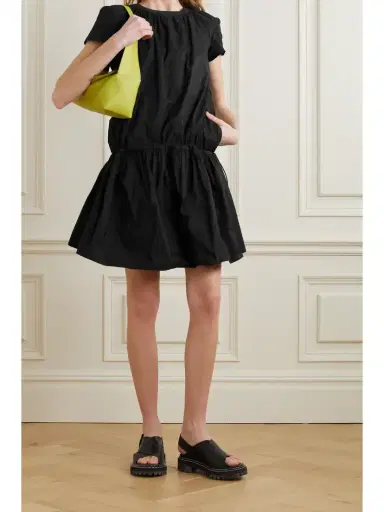 Moncler Pleated Taffeta Mini Dress | Thumbnail 2 Moncler Pleated Taffeta Mini Dress | Thumbnail 2