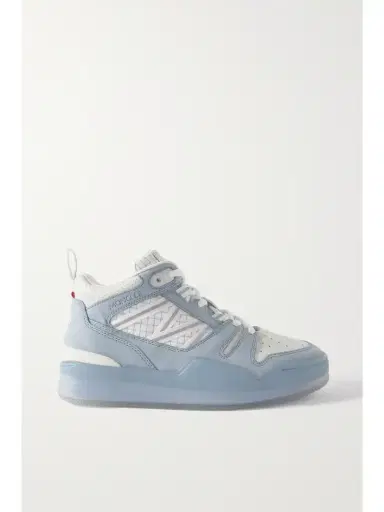 Moncler Pivot Mid Leather And Ripstop-trimmed Suede Sneakers | Thumbnail 1 Moncler Pivot Mid Leather And Ripstop-trimmed Suede Sneakers | Thumbnail 1