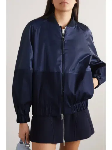 Moncler Gobie Satin And Cotton-blend Twill Bomber Jacket | Thumbnail 3 Moncler Gobie Satin And Cotton-blend Twill Bomber Jacket | Thumbnail 3
