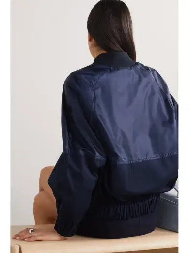 Moncler Gobie Satin And Cotton-blend Twill Bomber Jacket | Thumbnail 4 Moncler Gobie Satin And Cotton-blend Twill Bomber Jacket | Thumbnail 4