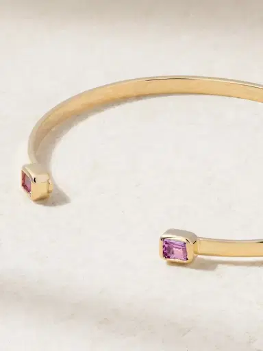 STONE AND STRAND Myrtle 10-karat Gold Sapphire Cuff | Thumbnail 3 STONE AND STRAND Myrtle 10-karat Gold Sapphire Cuff | Thumbnail 3