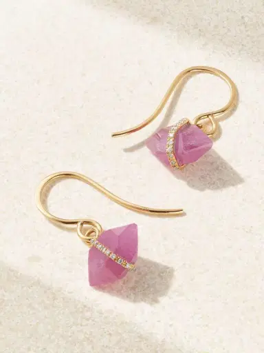 Melissa Joy Manning 14-karat Recycled Gold, Ruby And Herkimer Diamond Earrings | Thumbnail 3 Melissa Joy Manning 14-karat Recycled Gold, Ruby And Herkimer Diamond Earrings | Thumbnail 3