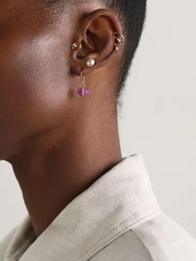 Melissa Joy Manning 14-karat Recycled Gold, Ruby And Herkimer Diamond Earrings | Thumbnail 4 Melissa Joy Manning 14-karat Recycled Gold, Ruby And Herkimer Diamond Earrings | Thumbnail 4