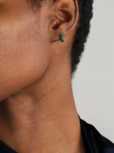Lucy Delius Chubby Rhodium-plated 14-karat Recycled Gold Emerald Hoop Earrings | Thumbnail 2 Lucy Delius Chubby Rhodium-plated 14-karat Recycled Gold Emerald Hoop Earrings | Thumbnail 2