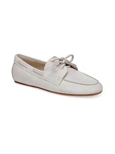 Vince Women's Marin Leather Boat Shoes - White | Thumbnail 2 Vince Women's Marin Leather Boat Shoes - White | Thumbnail 2