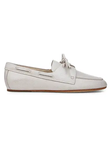 Vince Women's Marin Leather Boat Shoes - White | Thumbnail 5 Vince Women's Marin Leather Boat Shoes - White | Thumbnail 5