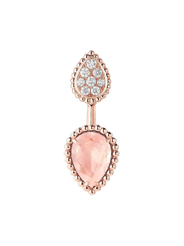 Women's Serpent Bohème 18K Rose Gold, Pink Quartz & 0.16 TCW Diamond Single Ear Jacket - Rose Gold Women's Serpent Bohème 18K Rose Gold, Pink Quartz & 0.16 TCW Diamond Single Ear Jacket - Rose Gold