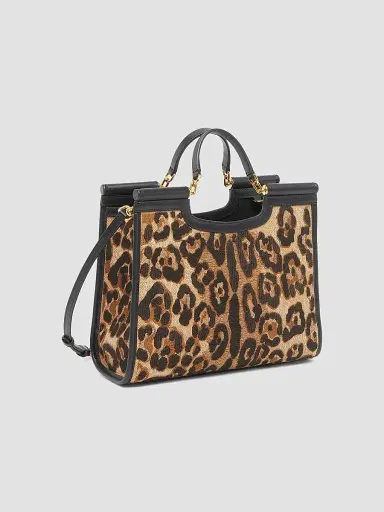Dolce & Gabbana Women's Sicily Leopard Shopper Tote - Leopard | Thumbnail 4 Dolce & Gabbana Women's Sicily Leopard Shopper Tote - Leopard | Thumbnail 4
