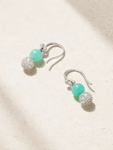 Irene Neuwirth Gumball 18-karat White Gold, Chrysoprase And Diamond Earrings | Thumbnail 3 Irene Neuwirth Gumball 18-karat White Gold, Chrysoprase And Diamond Earrings | Thumbnail 3