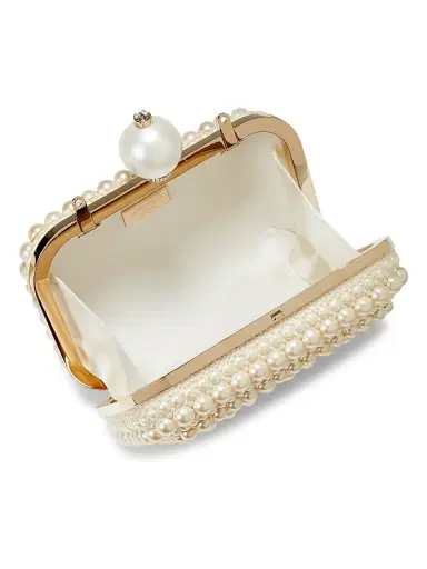 Jimmy Choo Women's Cloud Faux Pearl-Embellished Leather Clutch - White | Thumbnail 4 Jimmy Choo Women's Cloud Faux Pearl-Embellished Leather Clutch - White | Thumbnail 4