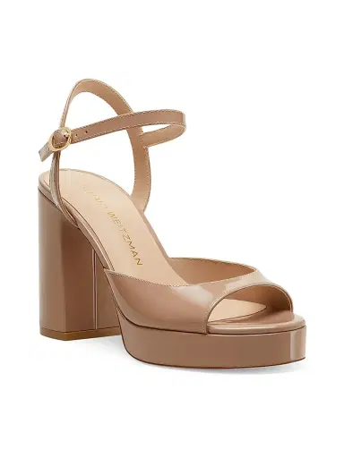 Stuart Weitzman Women's Dayna II 100MM Patent Leather Platform Sandals | Thumbnail 2 Stuart Weitzman Women's Dayna II 100MM Patent Leather Platform Sandals | Thumbnail 2