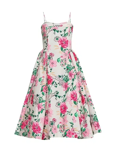 Lilly Pulitzer Women's Lillyanna Floral Fit-&-Flare Dress - Coconut - Size 6 | Thumbnail 1 Lilly Pulitzer Women's Lillyanna Floral Fit-&-Flare Dress - Coconut - Size 6 | Thumbnail 1