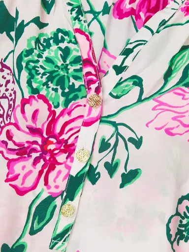 Lilly Pulitzer Women's Elsa Floral Silk Top - Coconut | Thumbnail 6 Lilly Pulitzer Women's Elsa Floral Silk Top - Coconut | Thumbnail 6