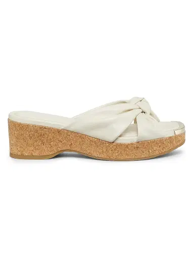 Jimmy Choo Women's Avenue 110 50MM Leather Wedge Sandals - Latte | Thumbnail 1 Jimmy Choo Women's Avenue 110 50MM Leather Wedge Sandals - Latte | Thumbnail 1